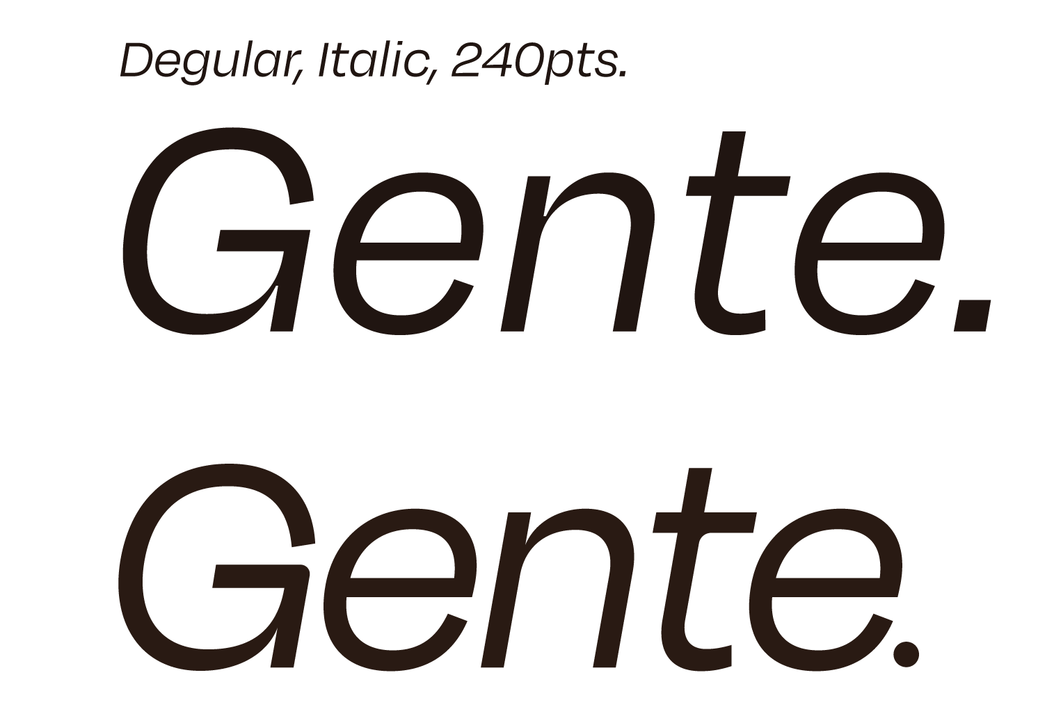 גופן הכותרות - Degular Italic